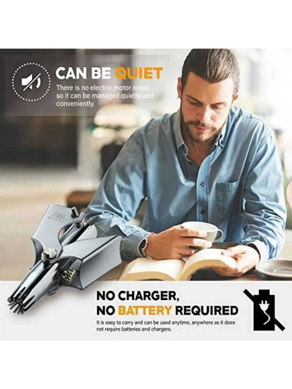 Painless Water-Resistant Manual Nose Hair Trimmer for Men, 12 Dual Blades